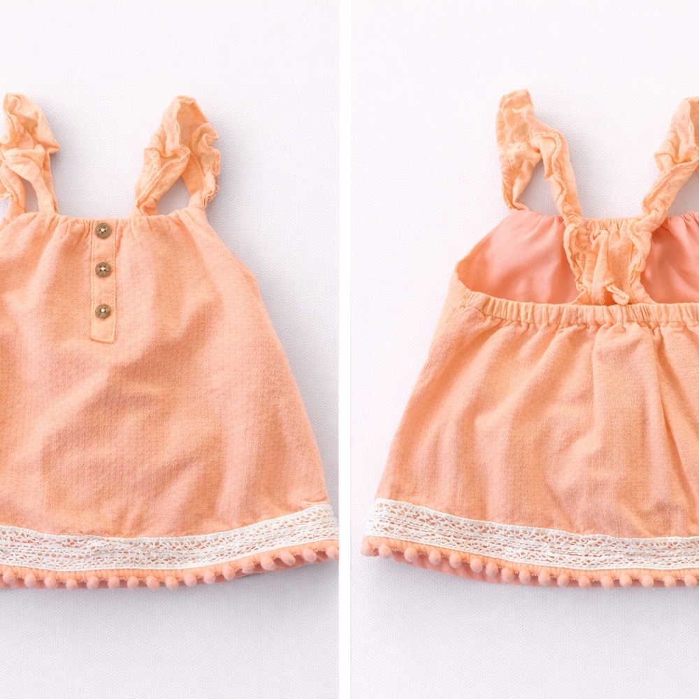 Max Studio kids Peach Boho Top | Size 12M